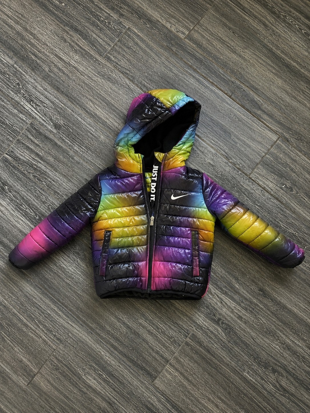 Nike Kids Rainbow Ombre Puffer Jacket - 'Just Do It'